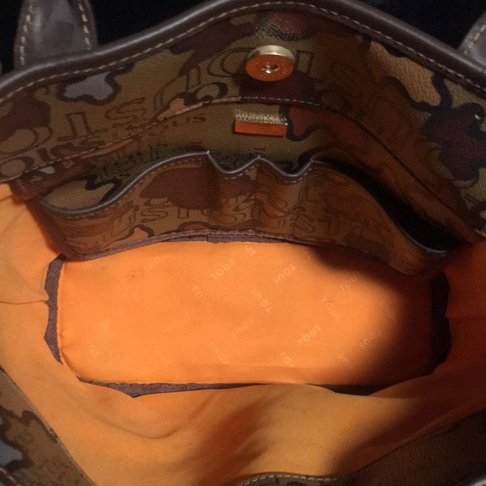 Tous medium size brown tan gray yellow hand bag - Picture 5 of 16